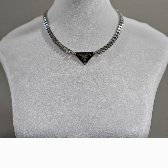 Prada Silver and Black Necklace - Picture 3 of 6